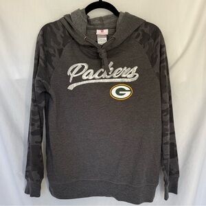 Juniors NFL Packers Gray Hoodie with Camo sleeves